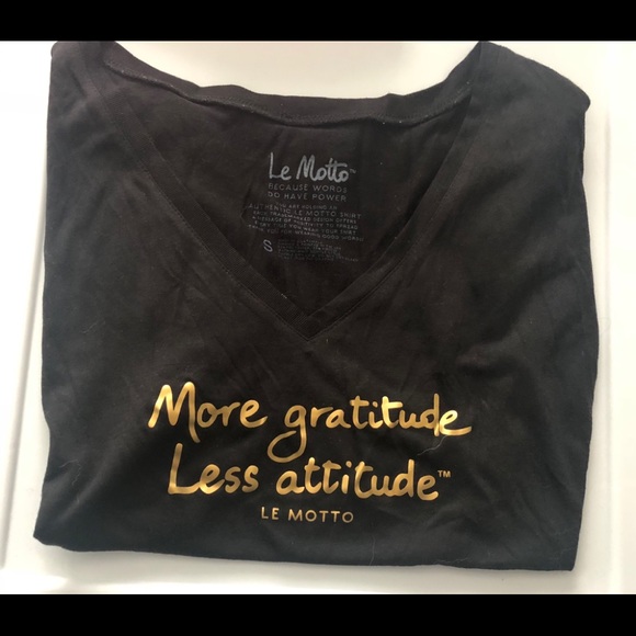 Extremely soft v neck black tshirt in gold letter - Picture 2 of 2